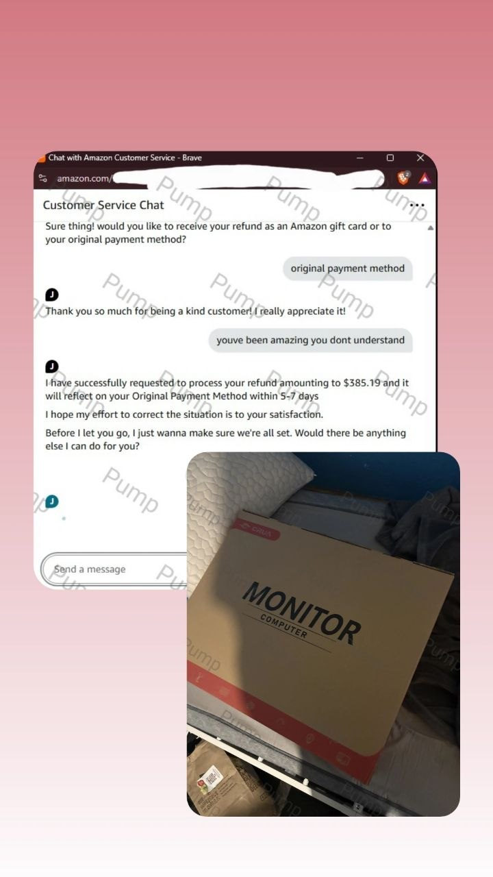 Shared customer-service conversation about a refund